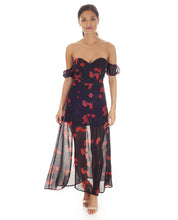 Hire Black Floral Off The Shoulder Midi Dress | Hirestreetuk.com