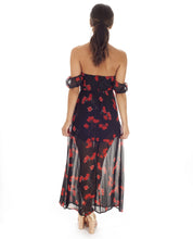 Hire Black Floral Off The Shoulder Midi Dress | Hirestreetuk.com