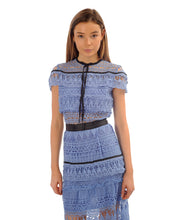 Rent dress | Blue lace ruffle midi dress | Hirestreetuk.com