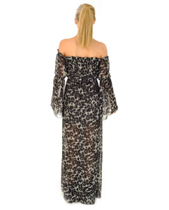 Hire Missguided Grey Leopard Print Maxi Dress | Hirestreetuk.com