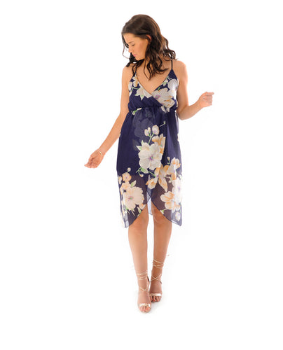 Rental dress | Navy floral beach dress | Hirestreetuk.com