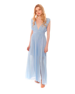 PALE BLUE GRECIAN-STYLE MAXI DRESS Interpolate co Demo Store PALE BLUE GRECIAN-STYLE MAXI DRESS Interpolate co Demo Store