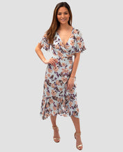 HIRE SEVEN WONDERS PURPLE FLORAL MAXI WRAP DRESS 8